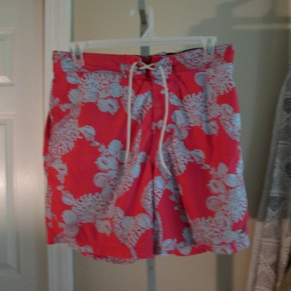 swim trunks board Shorts Nautica tropical print Large